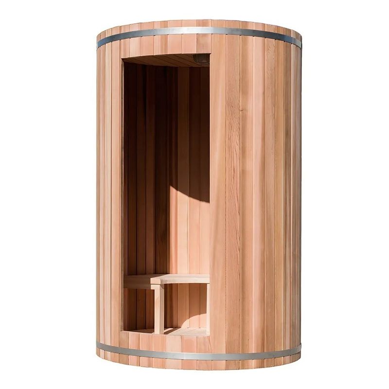 Outdoor 2 Person Solid Wood Traditional Barrel Sauna with 6kw Steam and Traditional Design