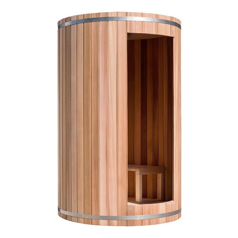 Outdoor 2 Person Solid Wood Traditional Barrel Sauna with 6kw Steam and Traditional Design