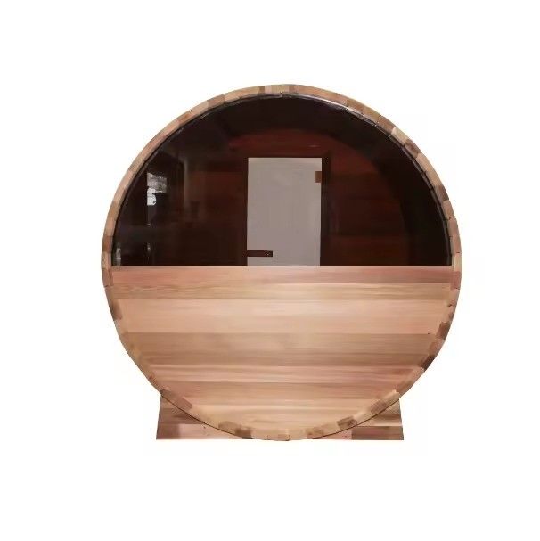 2025 Dry Steam Courtyard Outdoor Barrel Sauna Solid Wood Red Cedar Traditional Sauna Room for Courtyard Relaxation
