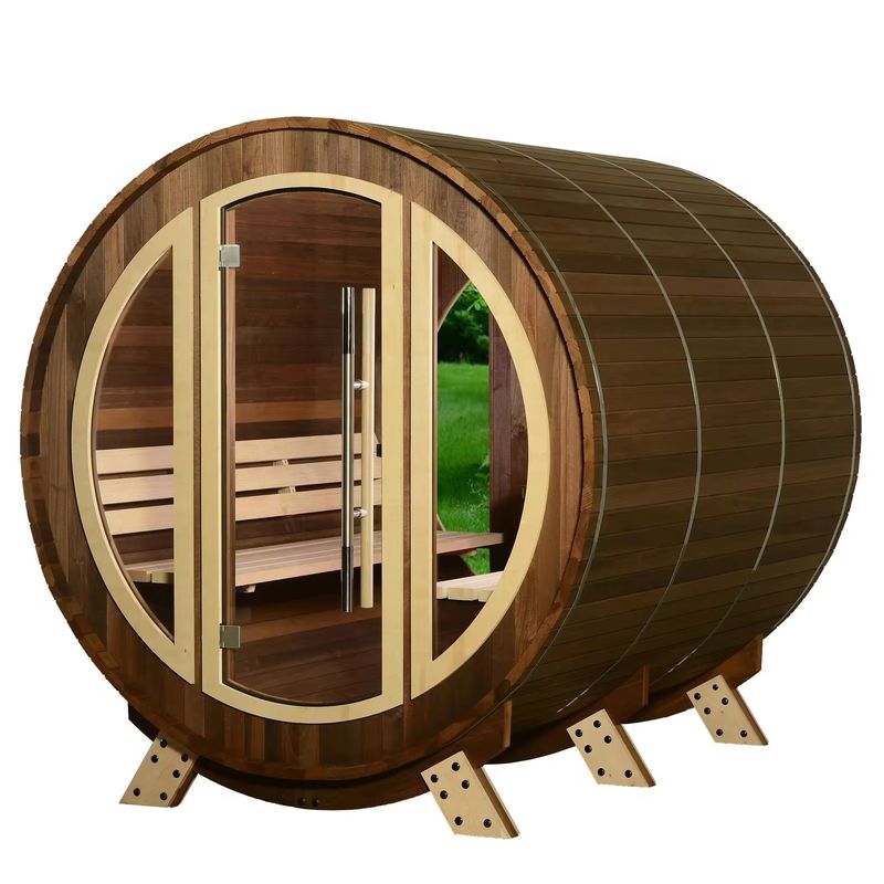 Main Material Solid Wood 2025 Luxury Square Sauna Steam Room Wooden Outdoor Finnish Wood Dry Steam Sauna for 6 People
