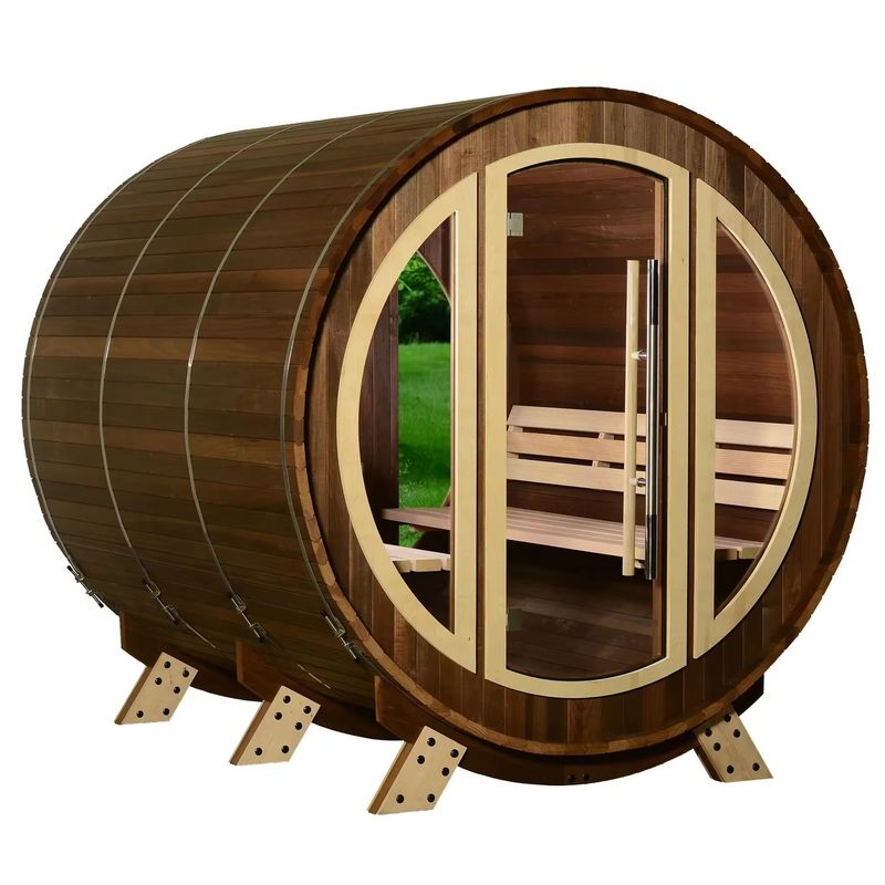 Main Material Solid Wood 2025 Luxury Square Sauna Steam Room Wooden Outdoor Finnish Wood Dry Steam Sauna for 6 People