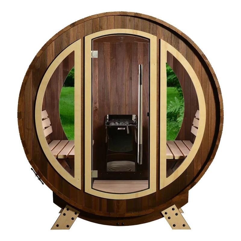Main Material Solid Wood 2025 Luxury Square Sauna Steam Room Wooden Outdoor Finnish Wood Dry Steam Sauna for 6 People