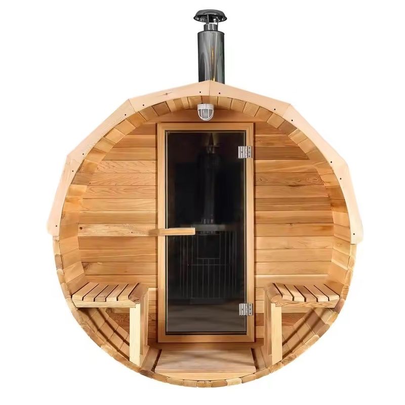 2025 Red Cedar Dry Sauna Room for 2-6 Person Dry Steam Function Solid Wood Type Outdoor Easy to Assemble Relaxing Sauna Experience