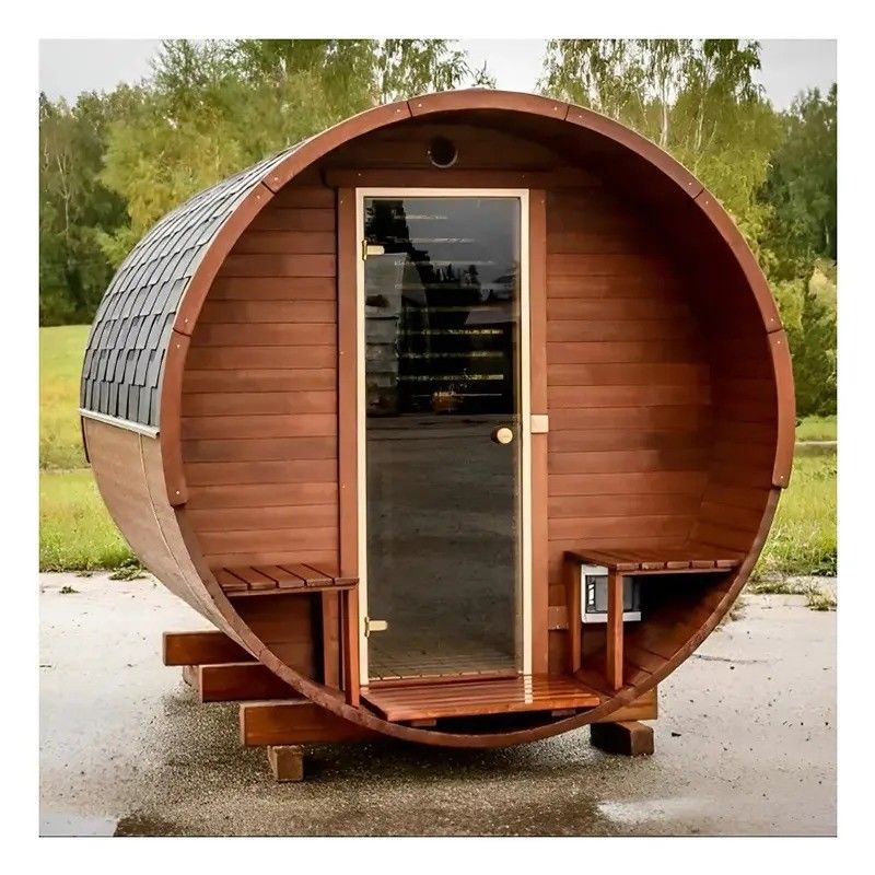 2025 YSE Canadian Hemlock/Cedar Traditional Steam Sauna Room Barrel Sauna for a Traditional Sauna Sanctuary Experience