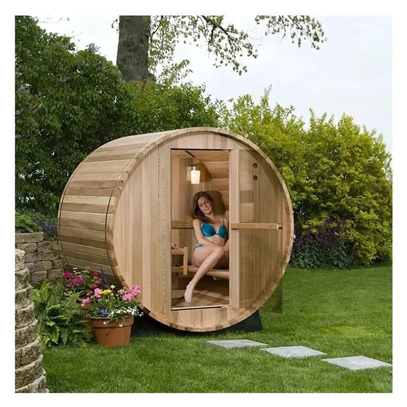2025 YSE Canadian Hemlock/Cedar Traditional Steam Sauna Room Barrel Sauna for a Traditional Sauna Sanctuary Experience
