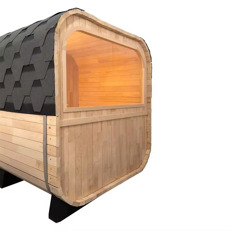 CE Certificate Modern Design Style Red Cedar Dry Steam Cube Sauna Room With Stove for 4 Person Family and Outdoor