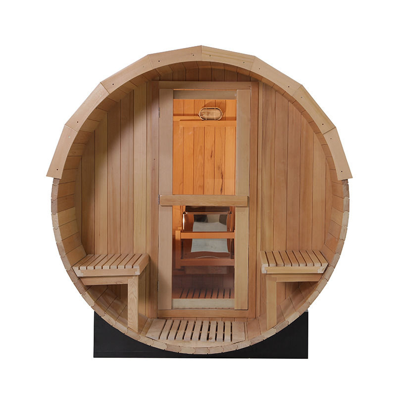 2021 Hot Selling Solid Wood Hemlock Sauna Saturated Steam Sauna Popular Outdoor Computer Eco Sauna Barrel Traditional Saturated Steam Sauna Room/Red Cedar Wood