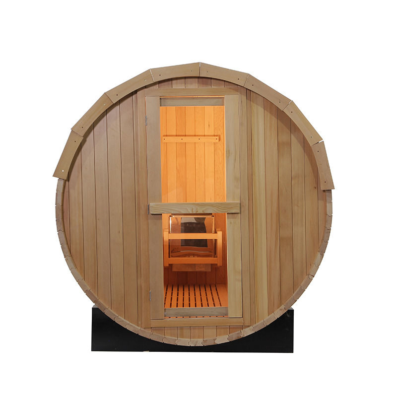 2021 Hot Selling Solid Wood Hemlock Sauna Saturated Steam Sauna Popular Outdoor Computer Eco Sauna Barrel Traditional Saturated Steam Sauna Room/Red Cedar Wood
