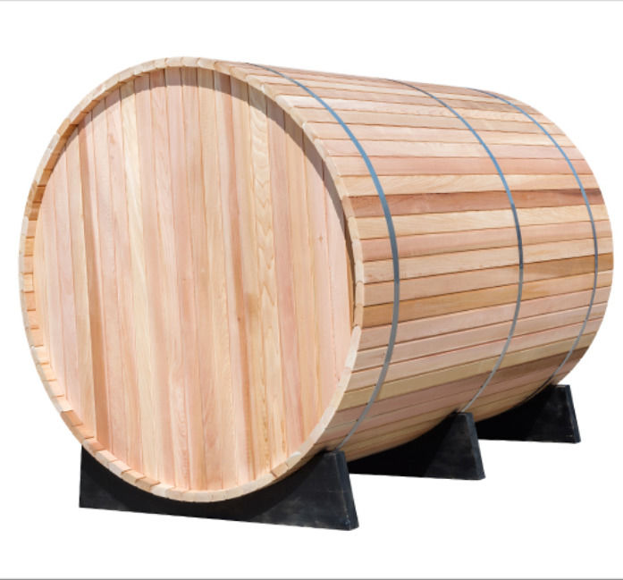 2021 New Canadian Pine/Hemlock/Cedar Outdoor Barrel Steam Sauna Traditional Traditional Sauna With Heater Accessories 4-6 Person