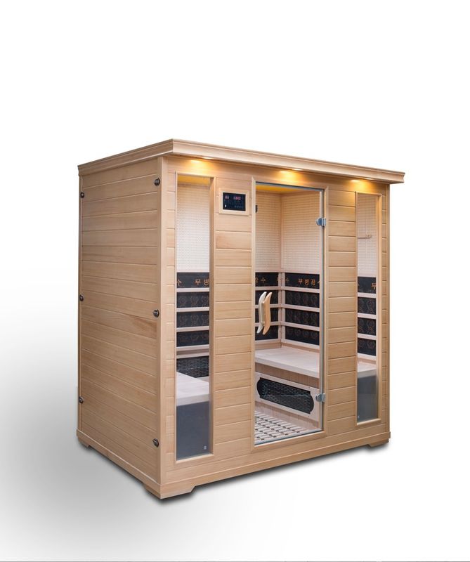 High Quality Traditional Durable Hemlock Sweat Vest Sauna Computer Control Panel Steam Sauna Room