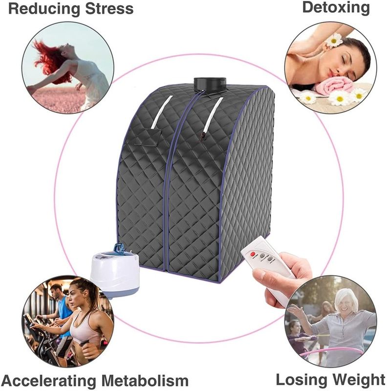Portable Sauna Spa Computer Control Panel Personal Steam Sauna For Home Relaxation Safe Sauna Spa Tent With Chair Remote Control Foldable Timer