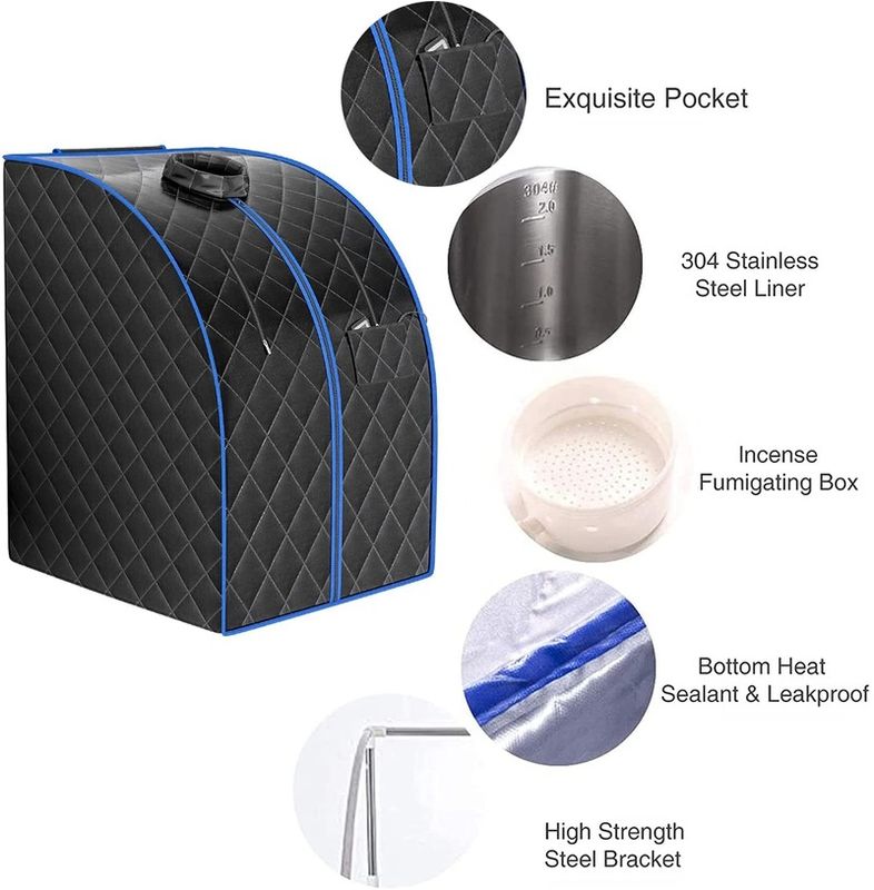 Portable Sauna Spa Computer Control Panel Personal Steam Sauna For Home Relaxation Safe Sauna Spa Tent With Chair Remote Control Foldable Timer