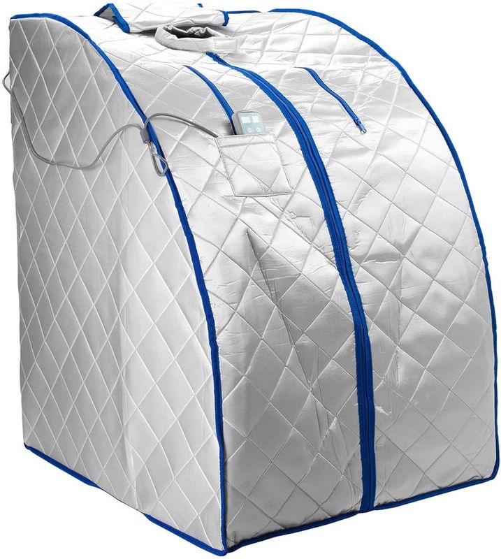 Modern FAR Infrared Negative IR Ion Portable Indoor Personal Spa Sauna with Air Ionizer Heating Foot Pad and Chair Timer