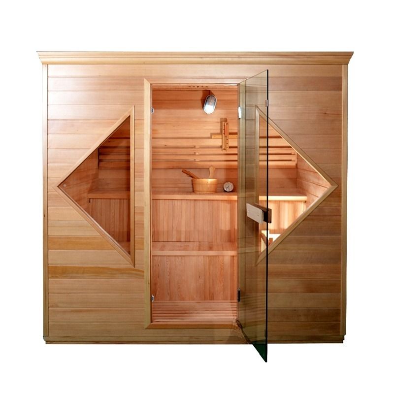 2021 New Design Canada Custom Hemlock Traditional NO EMF Steam Sauna Stove Solid Wood Traditional Sauna Room For Therapy