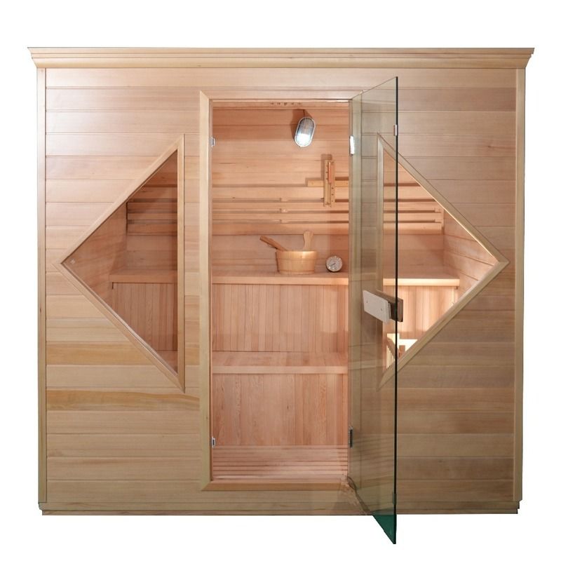 2021 New Design Canada Custom Hemlock Traditional NO EMF Steam Sauna Stove Solid Wood Traditional Sauna Room For Therapy