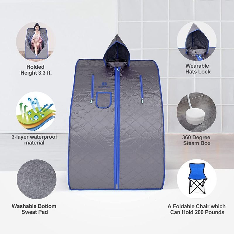 Modern Portable Steam Sauna For Spa Home Lightweight Personal Sauna Steam Generator Tent With Remote Control Indoor Steam Bath