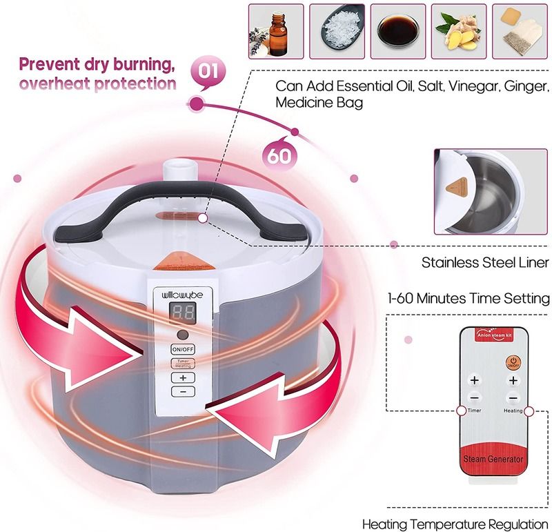 Lady Pink Portable Steam Personal European Women's Favorite Saunas Home Computer Control Panel For Detox Full Body Sauna Room With Chair