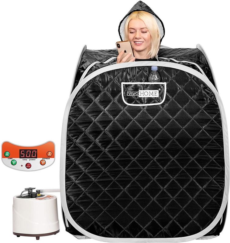 Modern Portable Remote Control Foldable Personal Spa Chair Foldable Sauna Steam Bag Sauna Spa Tent Therapeutic Home Therapeutic Black