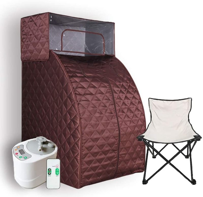 Modern Steam Sauna Set Steamer With Full Body One Person Remote Control Home Heat Box With Head Blanket And Chair Kit For Weight Loss