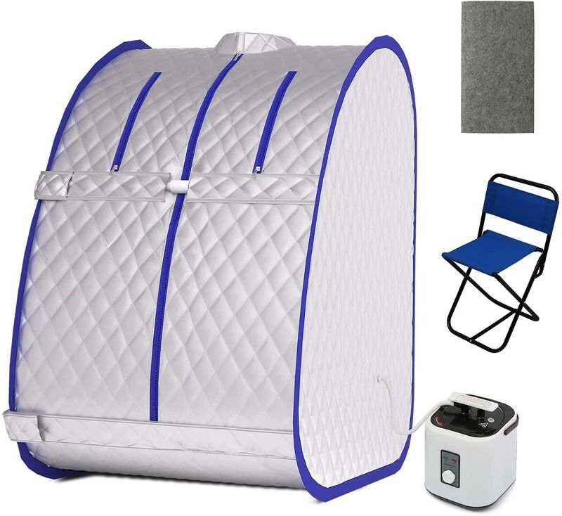 Modern Lightweight Portable Personal Steam Sauna Spa For Home Recovery Wellness Detox Relaxation Timer Steam Generator